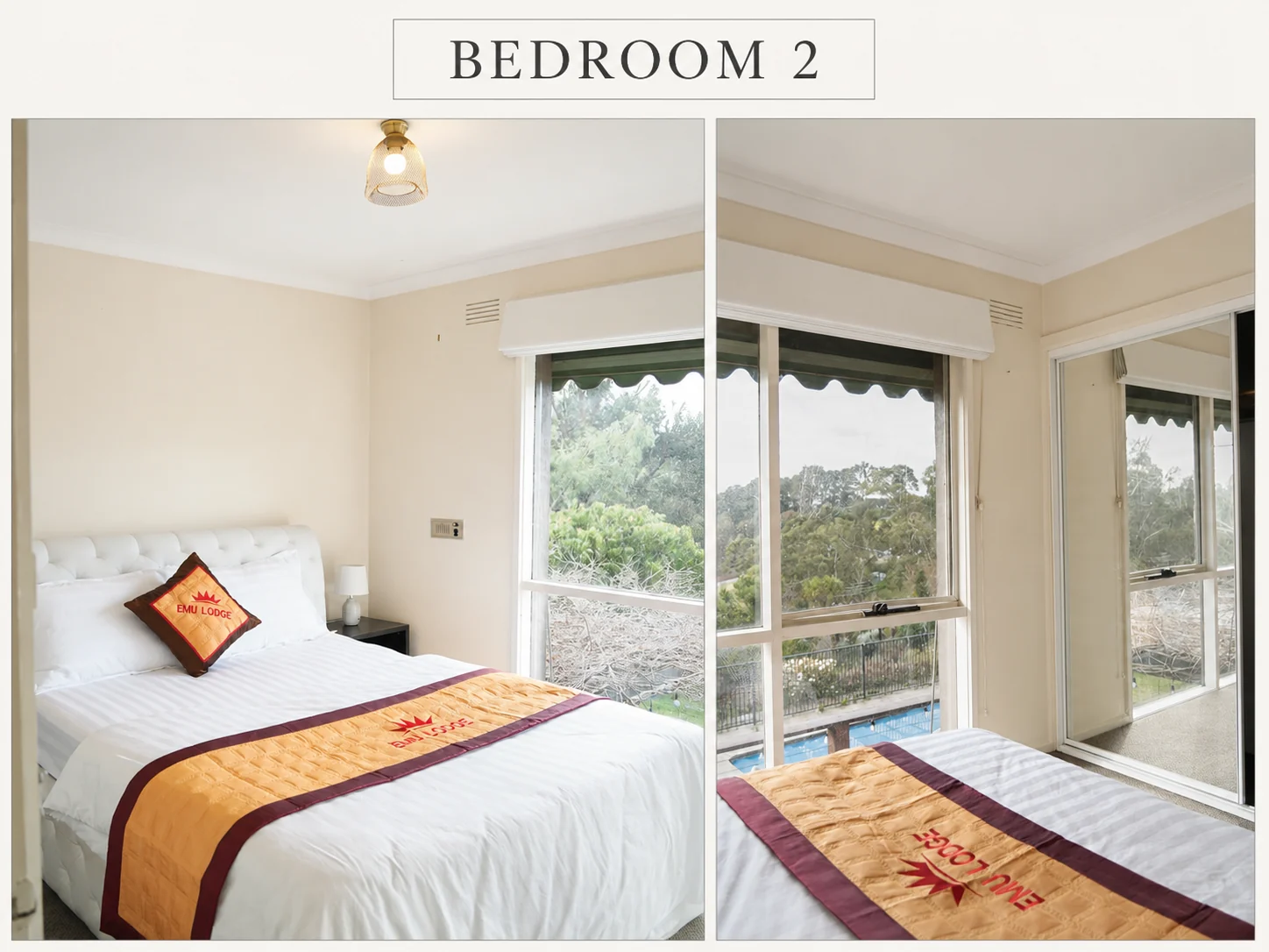Bedroom with garden outlook at Winilba Road Estate